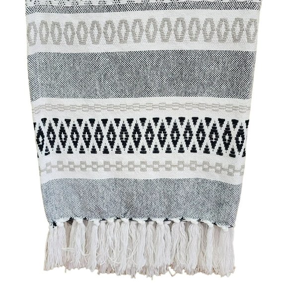 Bohemian Style Decorative Indian Cotton‎ Blue Throw Blanket With Texture 50x60in - Picture 12 of 13